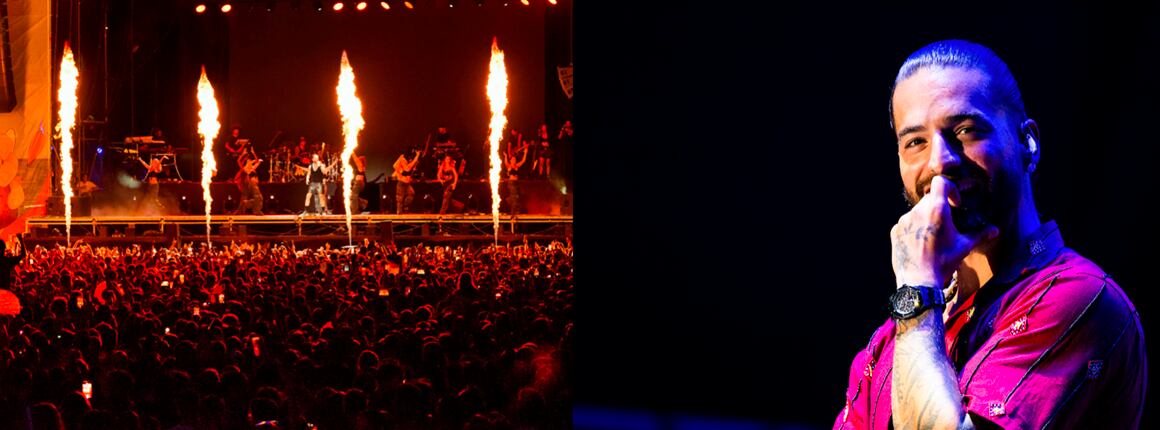 Maluma el pasado viernes en Torre del Mar