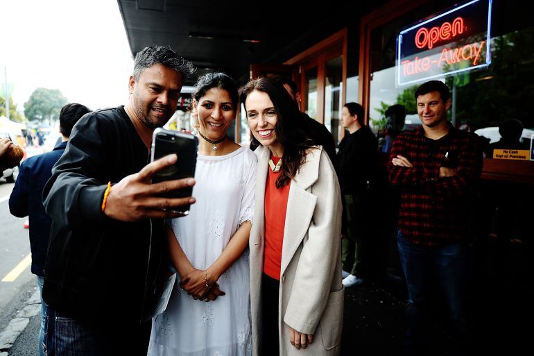 New Zealand Prime Minister Jacinda Ardern poses for photos at the Sandringham street festival on October 28, 2017 in Auckland, New Zealand. Jacinda Ardern was sworn in as New Zealand&#039;s 20th Prime Minister on Thursday and is the country&#039;s youngest leader i