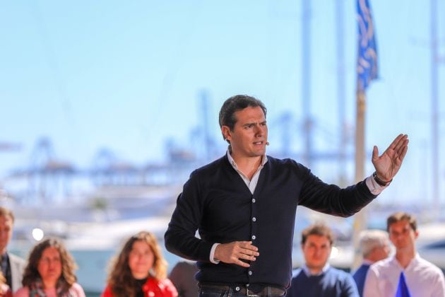 Albert Rivera en un acto en el tinglado 2 de Valencia