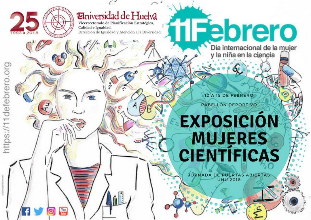 Cartel del Día Internacional de la mujer y la niña en la ciencia.