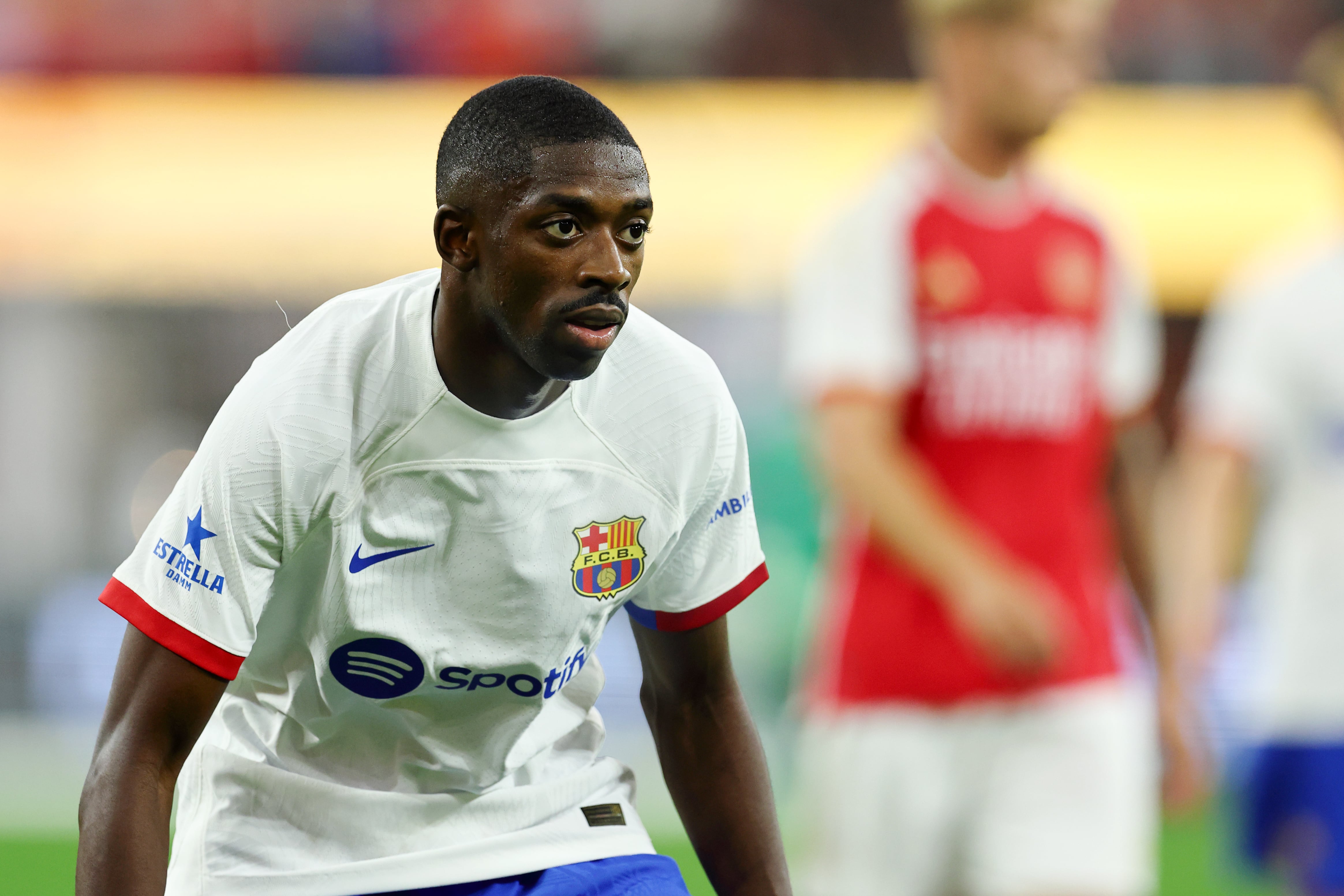 Ousmane Dembélé, en el amistoso de pretemporada entre el FC Barcelona y el Arsenal. (Photo by Matthew Ashton - AMA/Getty Images)