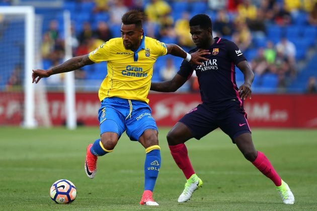 Boateng con Las Palmas en un partido en Gran Canaria contra el Barcelona