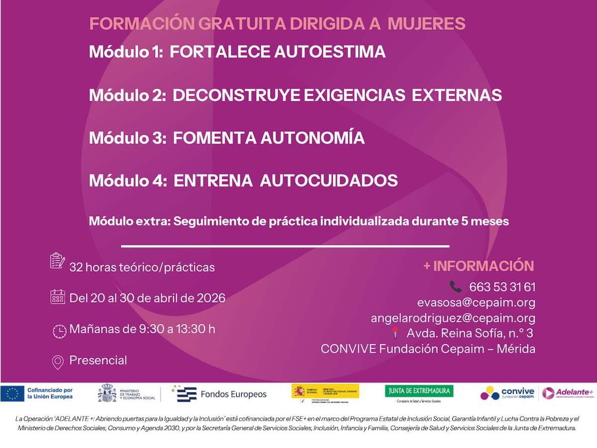 Cepaim Mérida y Adelante+ refuerzan el empoderamiento de la mujer con una formación en autocuidados