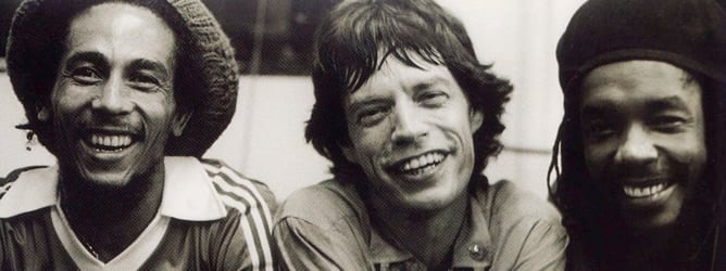 Bob Marley, Mick Jagger y Peter Tosh en Jamaica