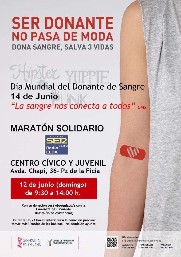 Maratón Solidario de Donación de Sangre organziado por Radio Elda Cadena SER 