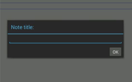 Diálogo de título en la Aplicación ‘Notas’ de Android