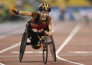 Marieke Vervoort durante una prueba.