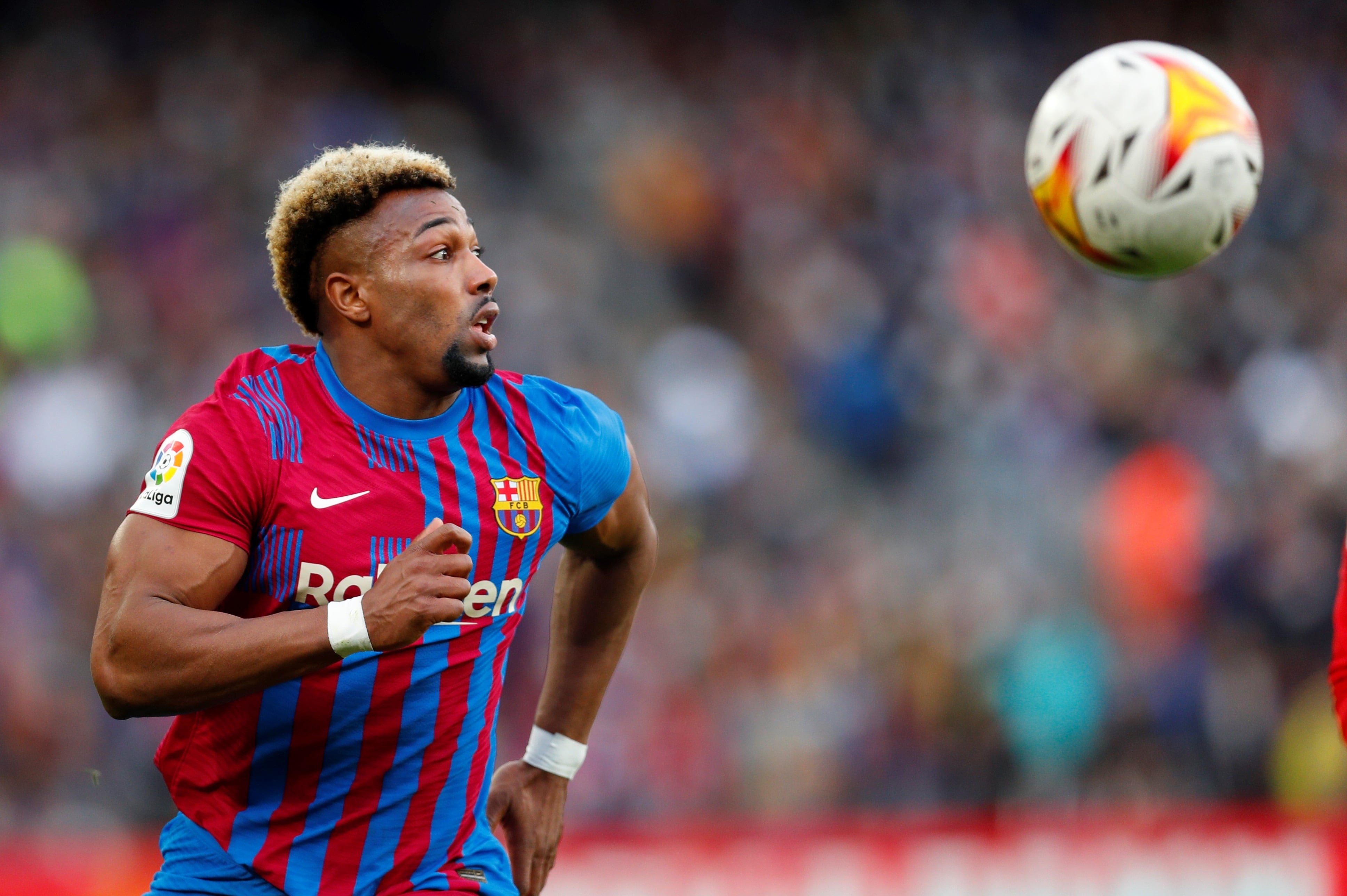 El delantero del FC Barcelona Adama Traoré durante el partido de Liga que FC Barcelona y Atlético de Madrid