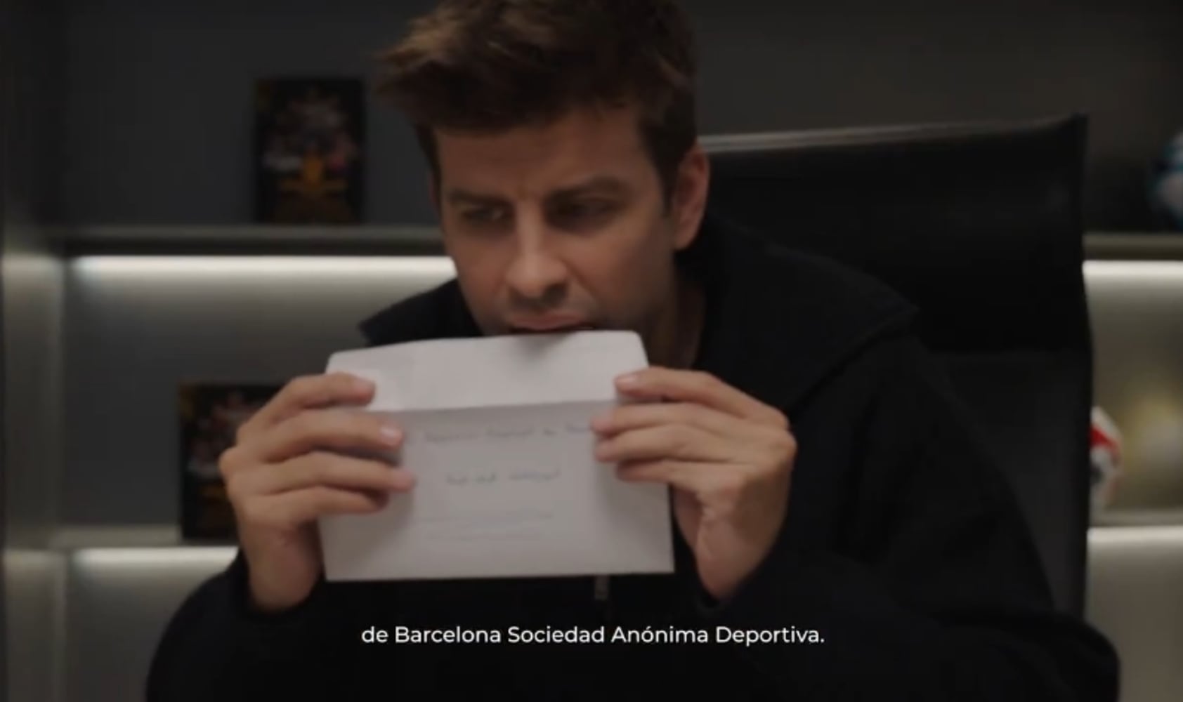 Frame de la carta de Gerard Piqué al RCD Espanyol