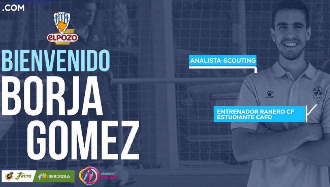 Borja Jiménez en el cartel de bienvenida