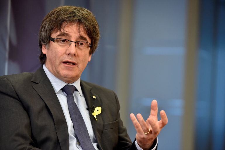 Carles Puigdemont durante una entrevista con la agencia Reuters