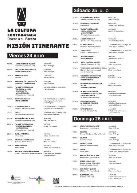 Planning del último fin de semana de la Cultura Contraataca