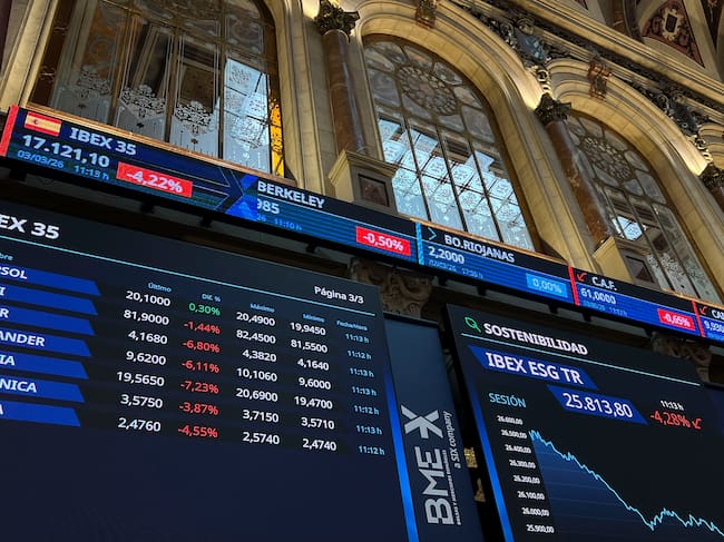 MADRID (ESPAÑA), 03/03/2026.-La Bolsa española entra en pérdidas anuales.
