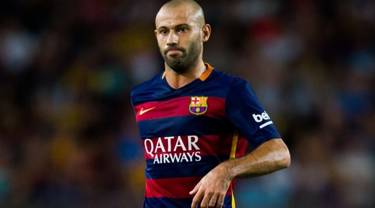 Mascherano, durante un partido con el Barça