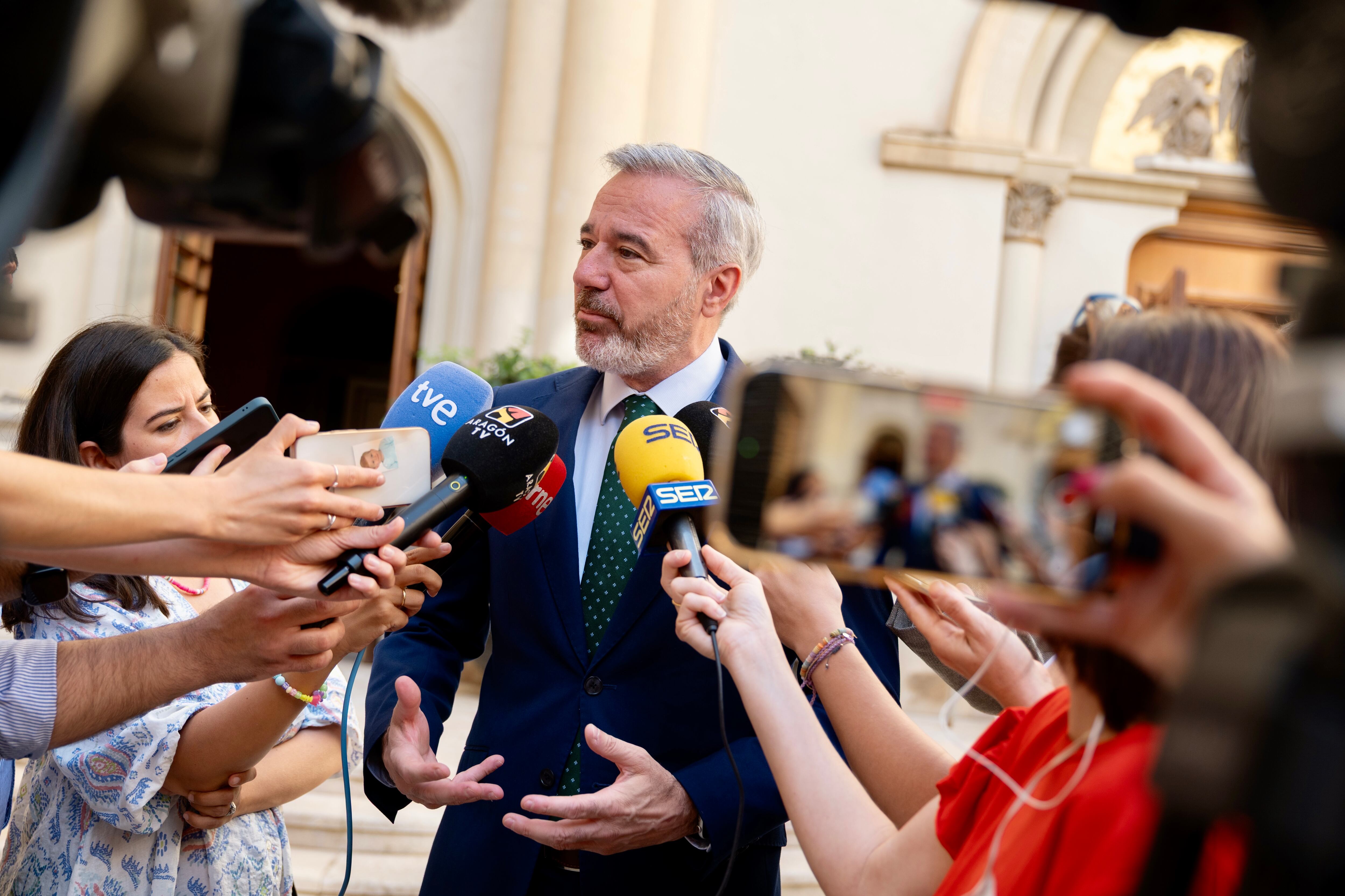 El presidente de Aragón, Jorge Azcón, esta mañana durante el encuentro Expansión &#039;Centros de Datos&#039;