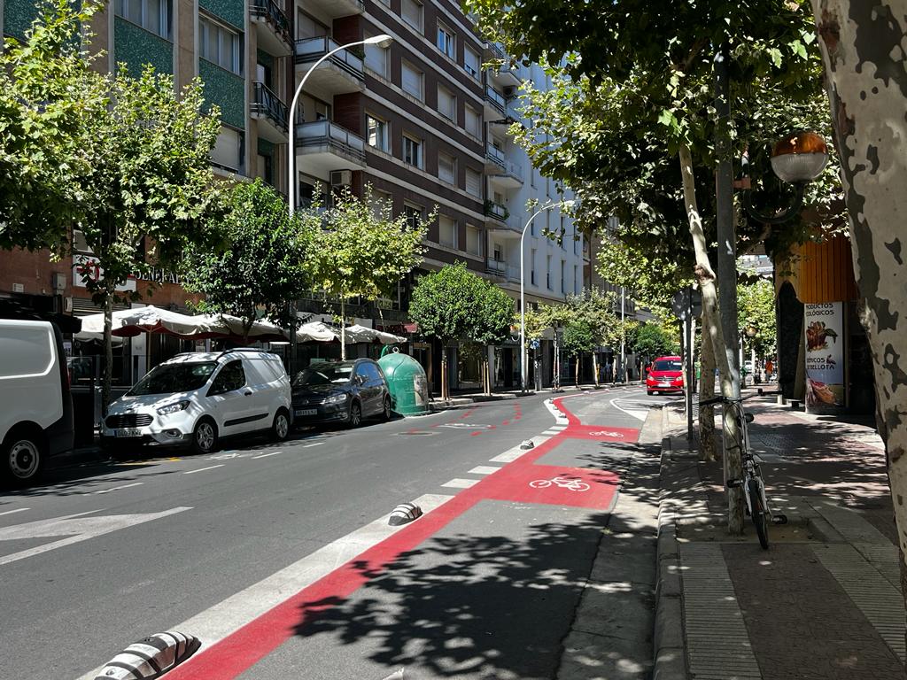 Carril bici de Avenida Portugal en Logroño