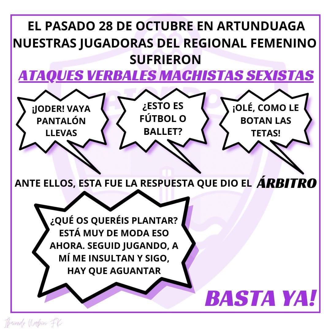 Denuncia de sexismo en el fútbol por parte del Ibaiondo