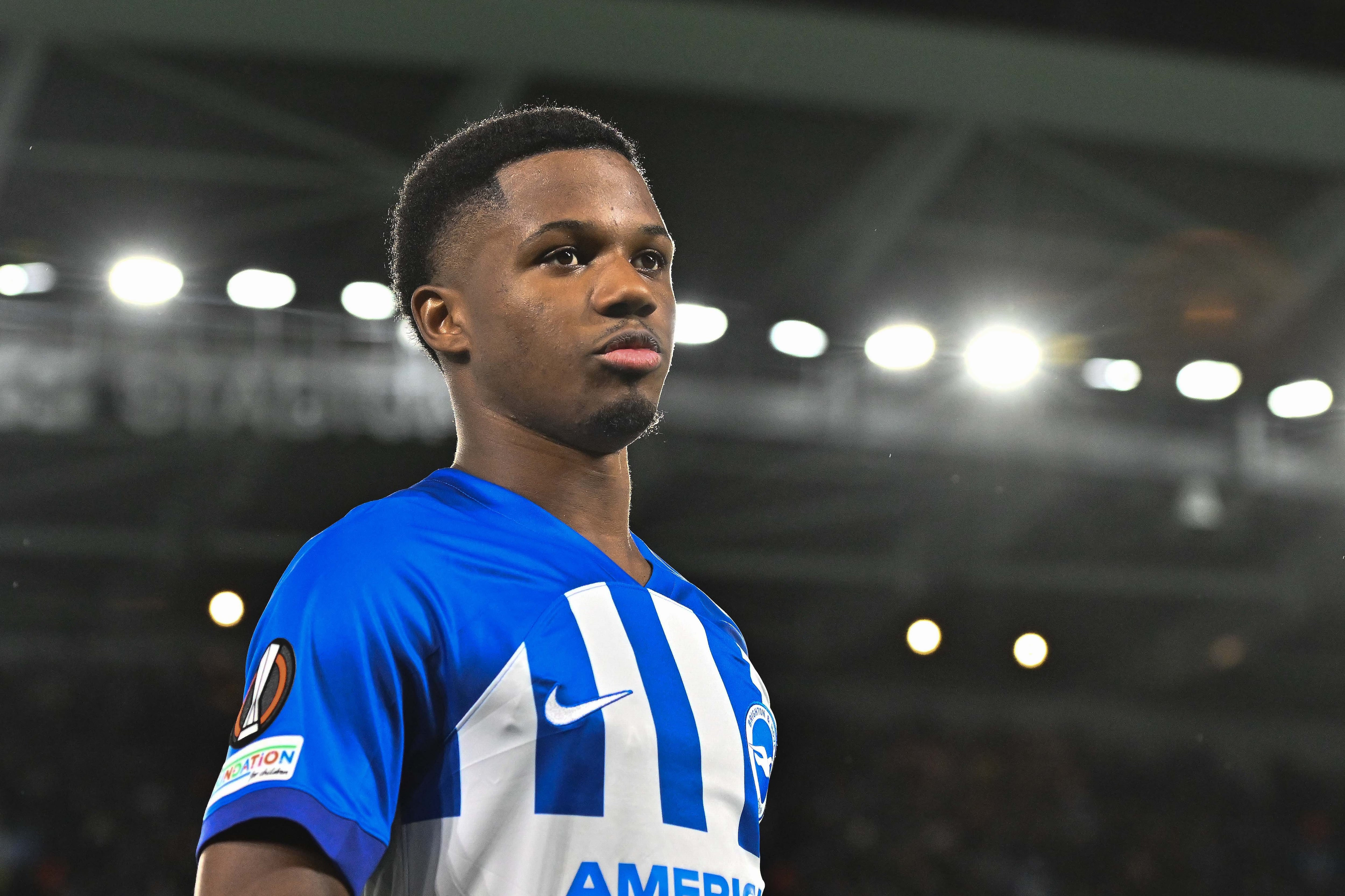 Ansu Fati, durante el partido de Europa League entre el Brighton y el AEK AtenasBrighton & Hove Albion v AEK Athens FC: Group B - UEFA Europa League 2023/24. (Photo by Sebastian Frej/MB Media/Getty Images)