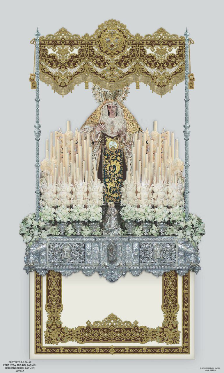 Recreación de cómo será el nuevo palio de la Virgen del Carmen