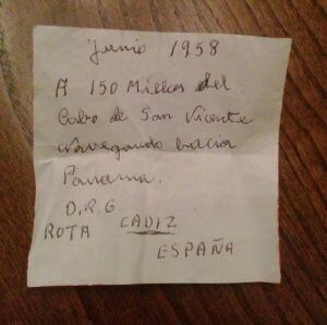 Mensaje que Luna y sus amigos encontraron en la botella