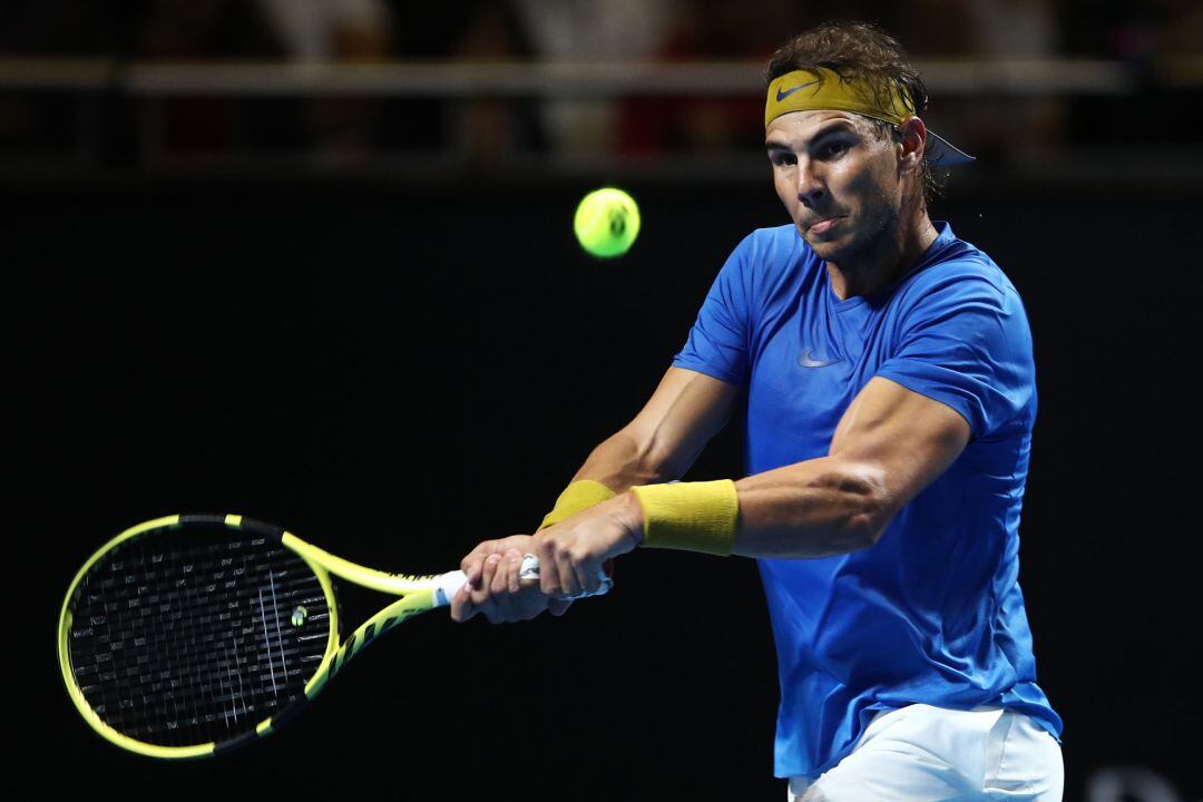 Rafael Nadal durante el encuentro de exhibición de Sidney ante Nick Kyrgios