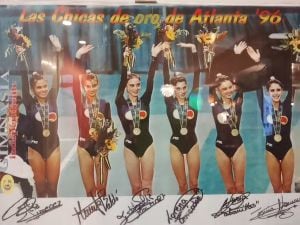 Las niñas de Oro en el podio de Atlanta 96