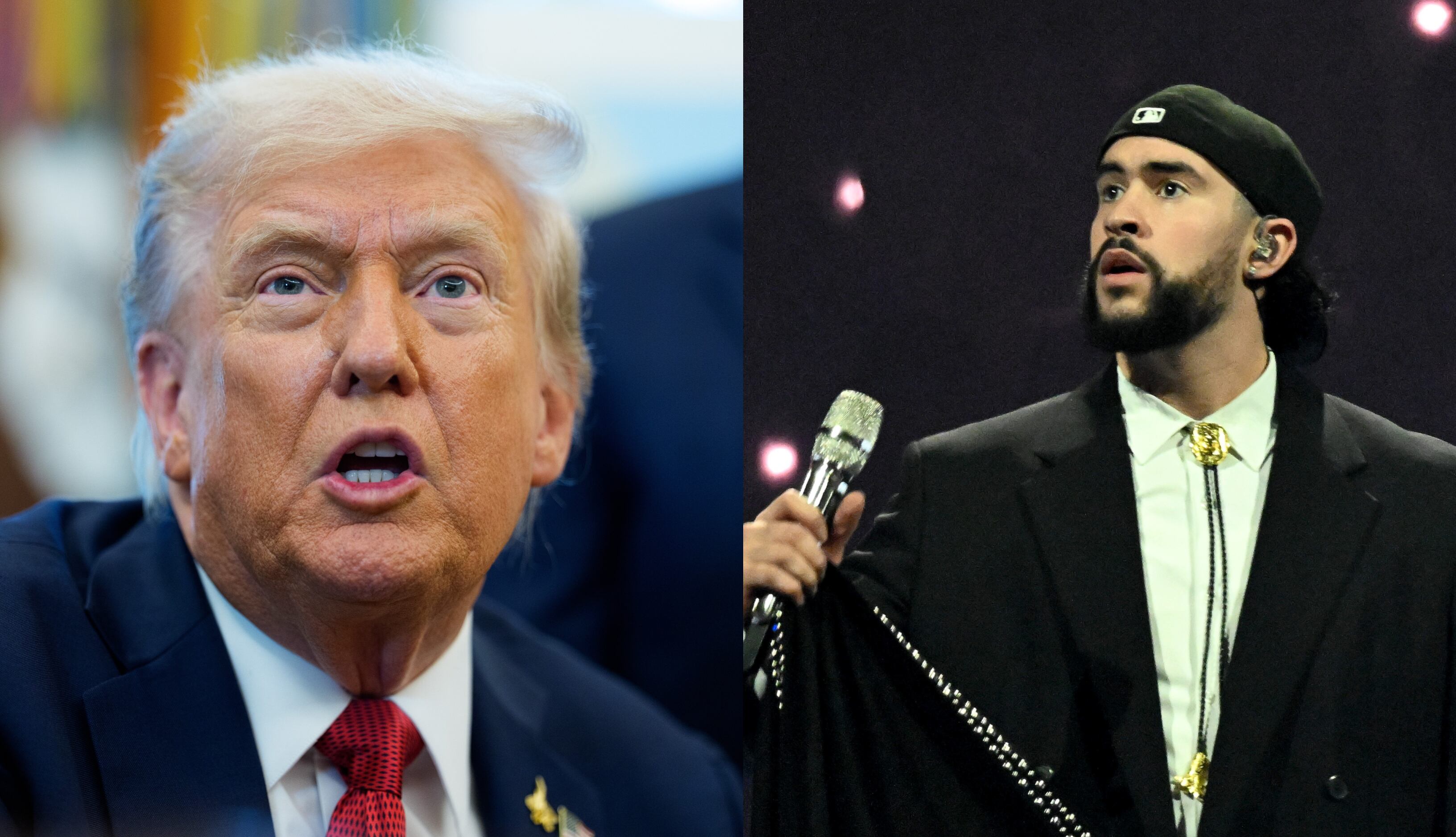 Montaje con Donald Trump y Bad Bunny
