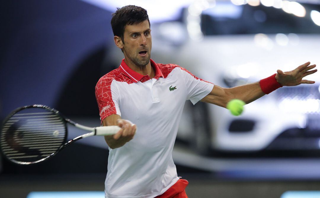 Djokovic, durante el partido contra Chardy. 