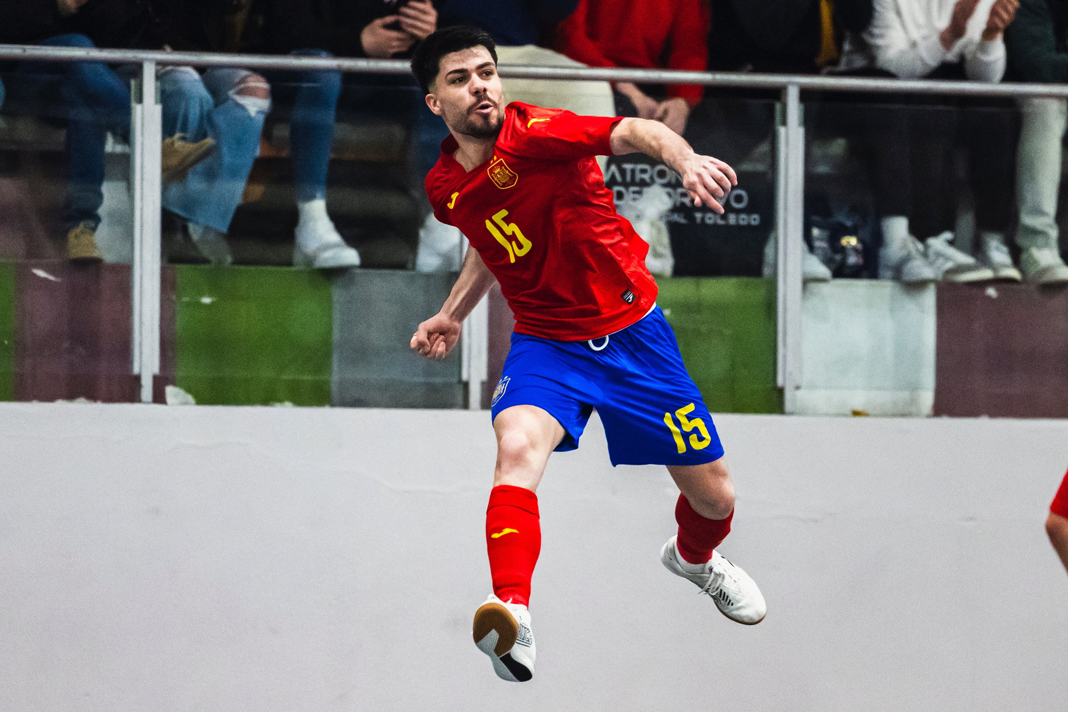 Dani Zurdo, durante un partido con la selección española de fútbol sala.
