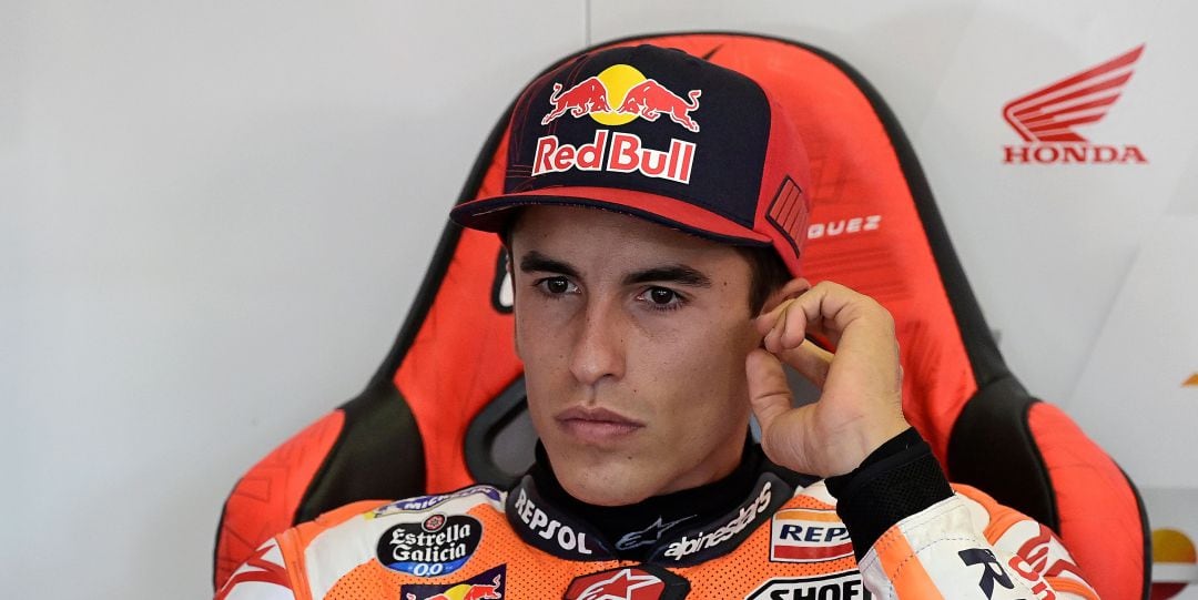 Marc Márquez, en el box de Repsol Honda