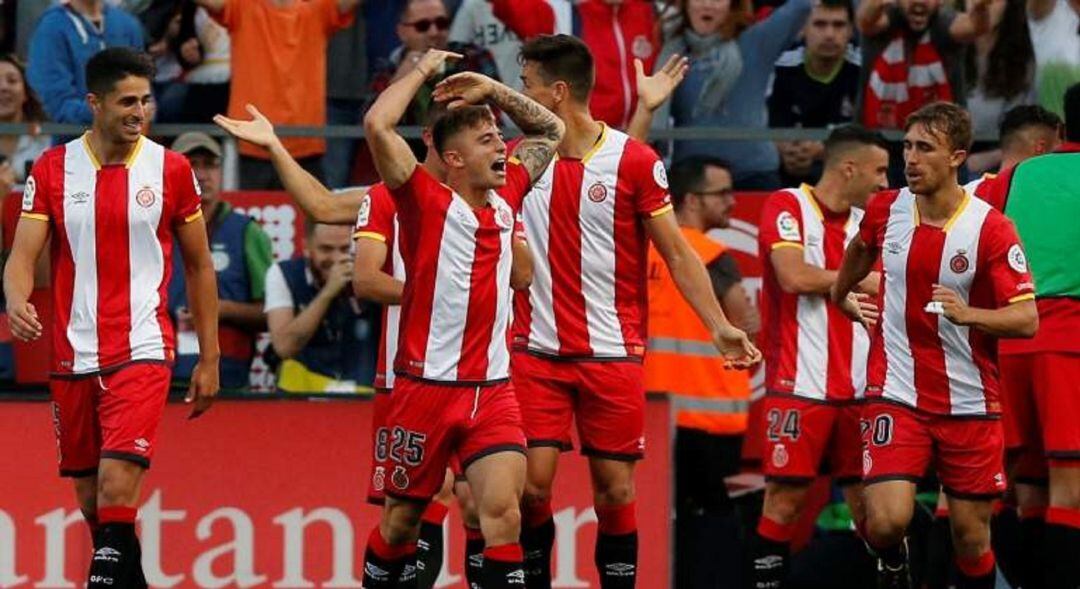 Imagen de los jugadores del Girona CF durante un partido.