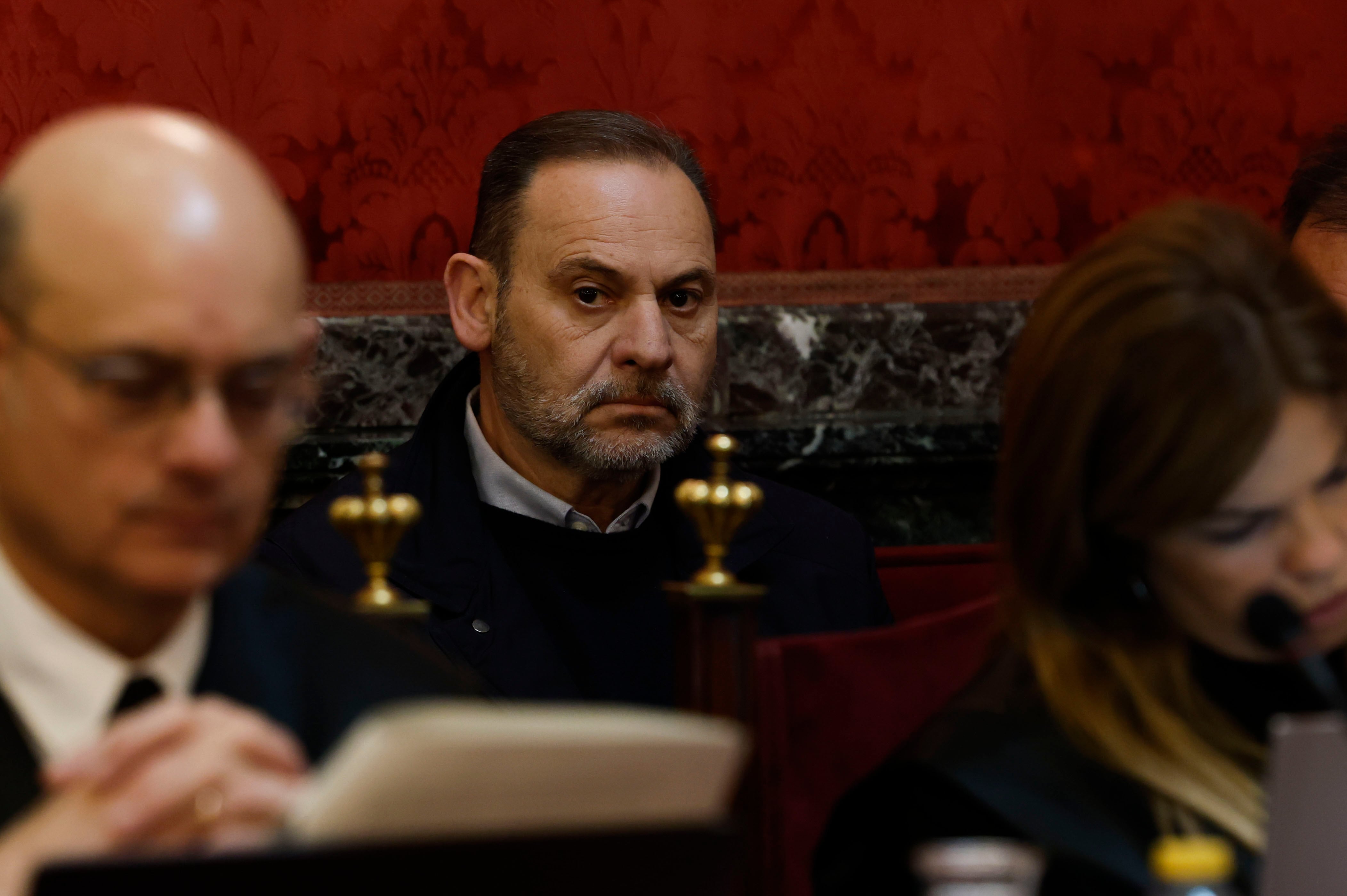 El exministro Jose Luis Ábalos durante la audiencia preliminar en el Tribunal Supremo.