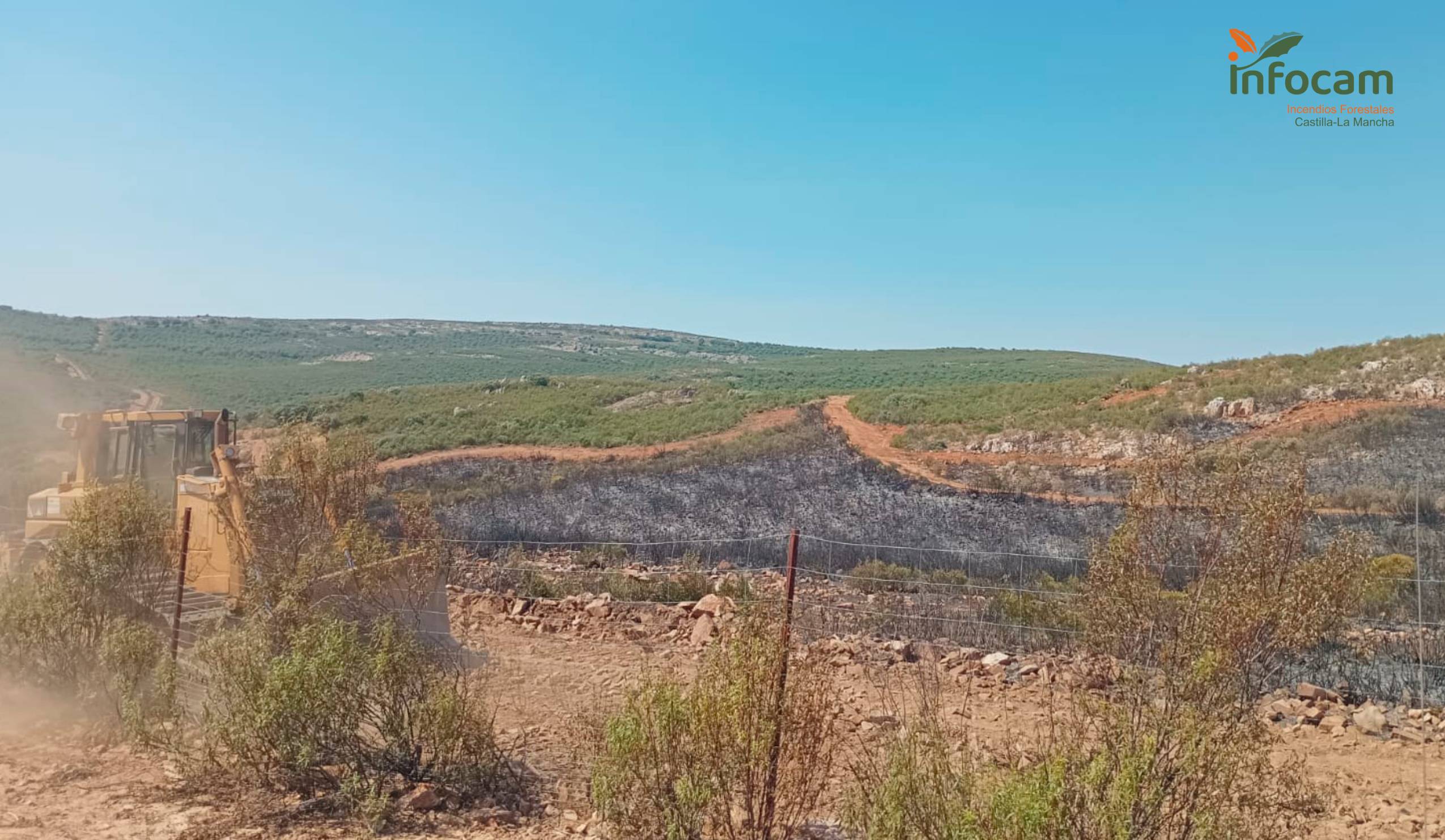 Imagen de la zona afectada por el incendio de Argamasilla de Calatrava extinguido la pasada madrugada