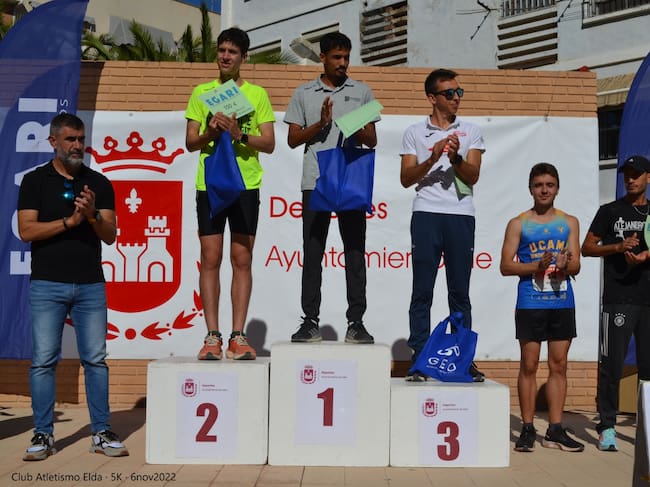 Podio masculino del 5K Ciudad de Elda 2022
