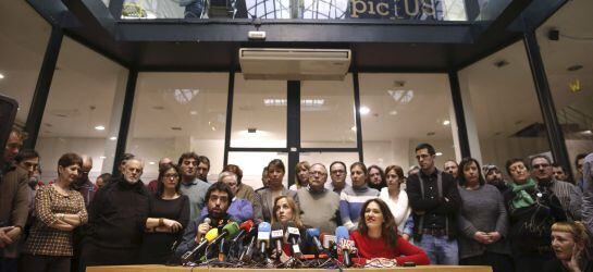 Tania Sánchez, durante la rueda de prensa para explicar su nuevo proyecto