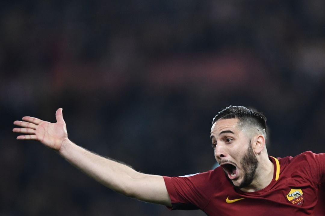 Manolas celebra el gol que le hizo a la Roma