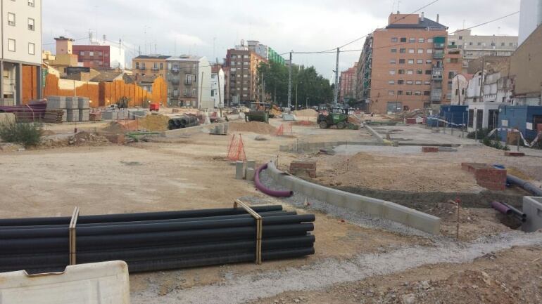 Imagen reciente de las obras de urbanización del PAI Guillem Anglesola