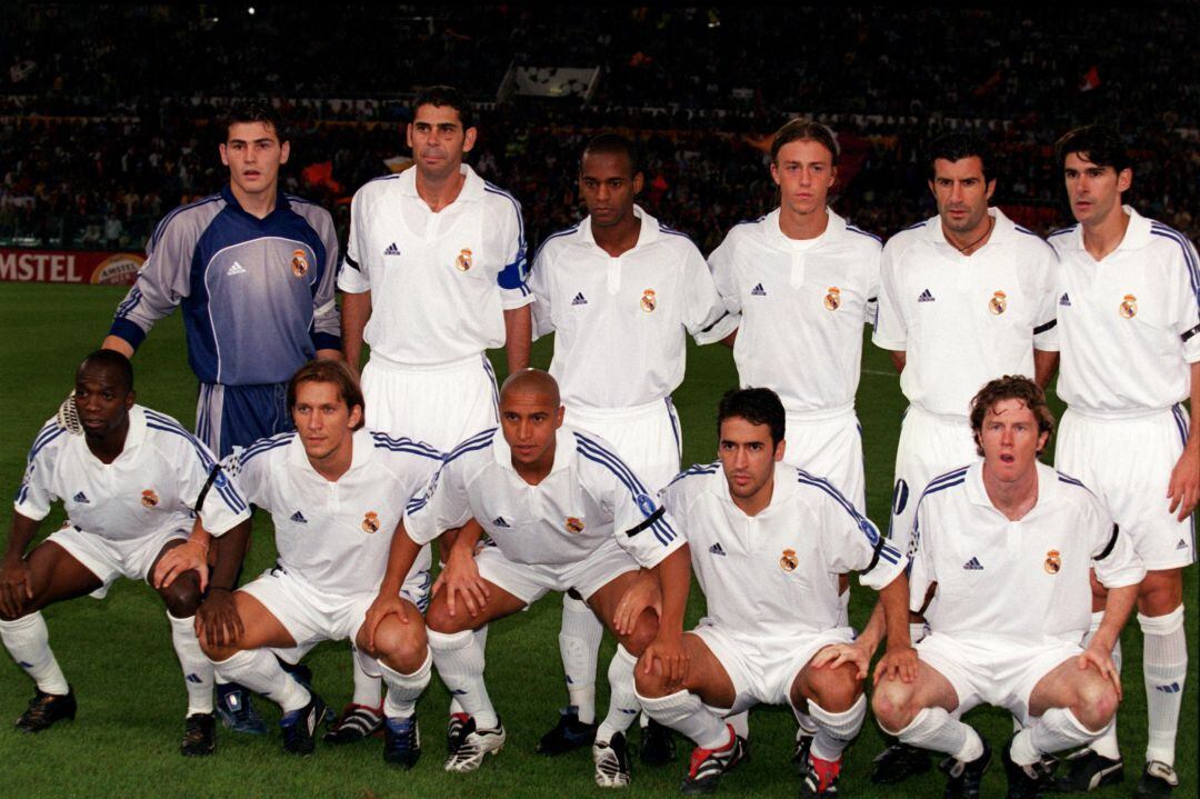 La alineación del Real Madrid en su partido en Roma del 11 de septiembre de 2001