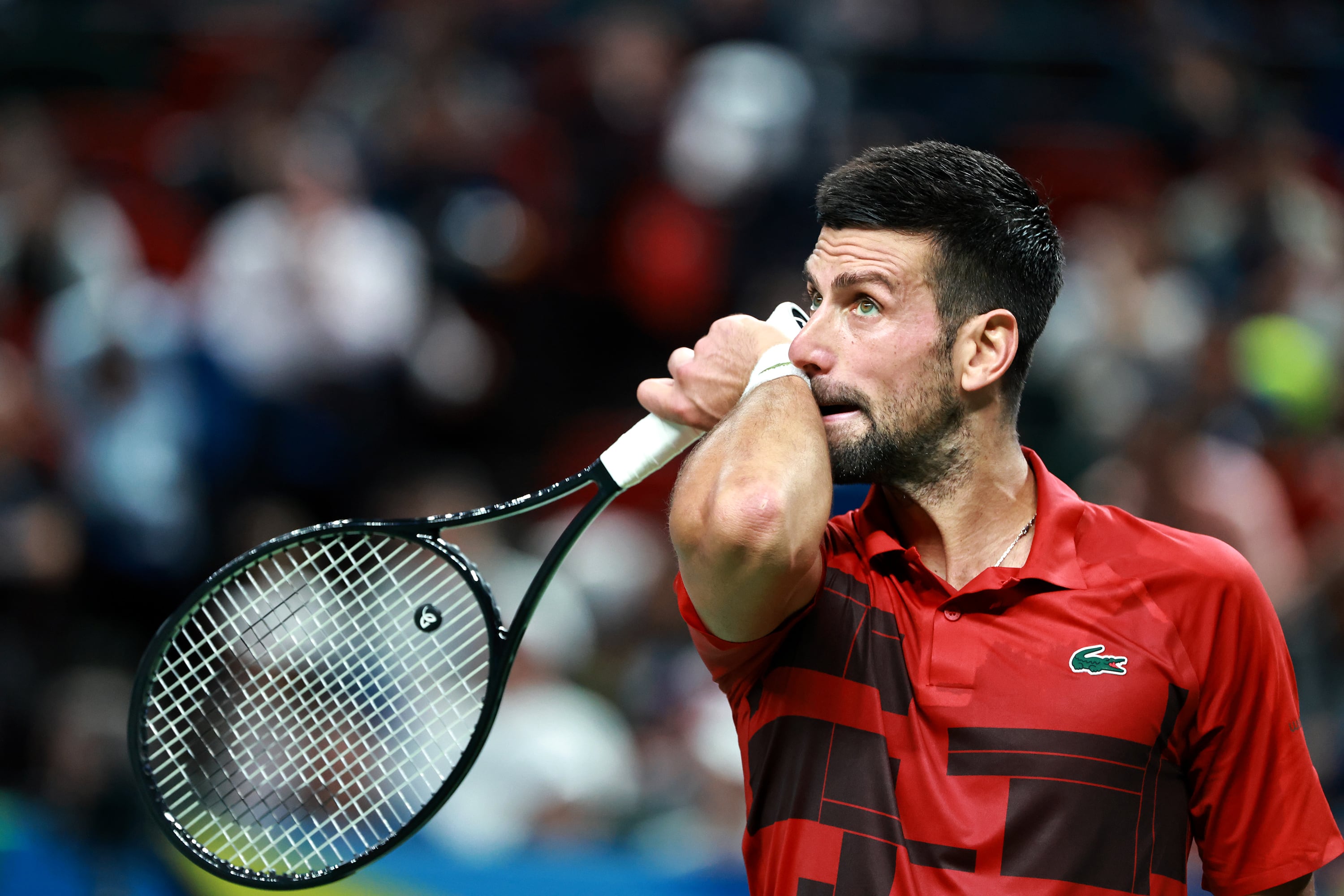 Novak Djokovic, durante la final del ATP de Shangai en la que el serbio perdió ante Jannik Sinner