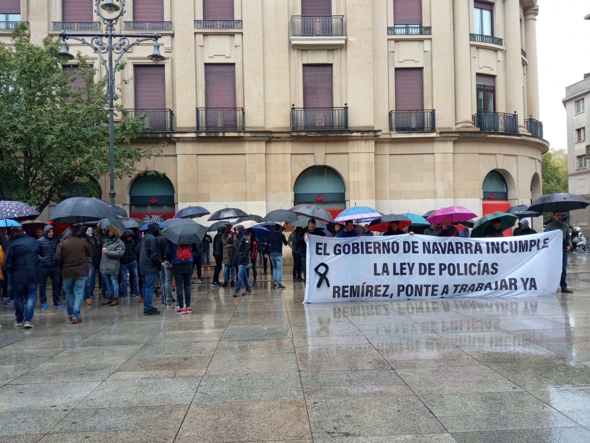 Manifestación de policías forales en Pamplona