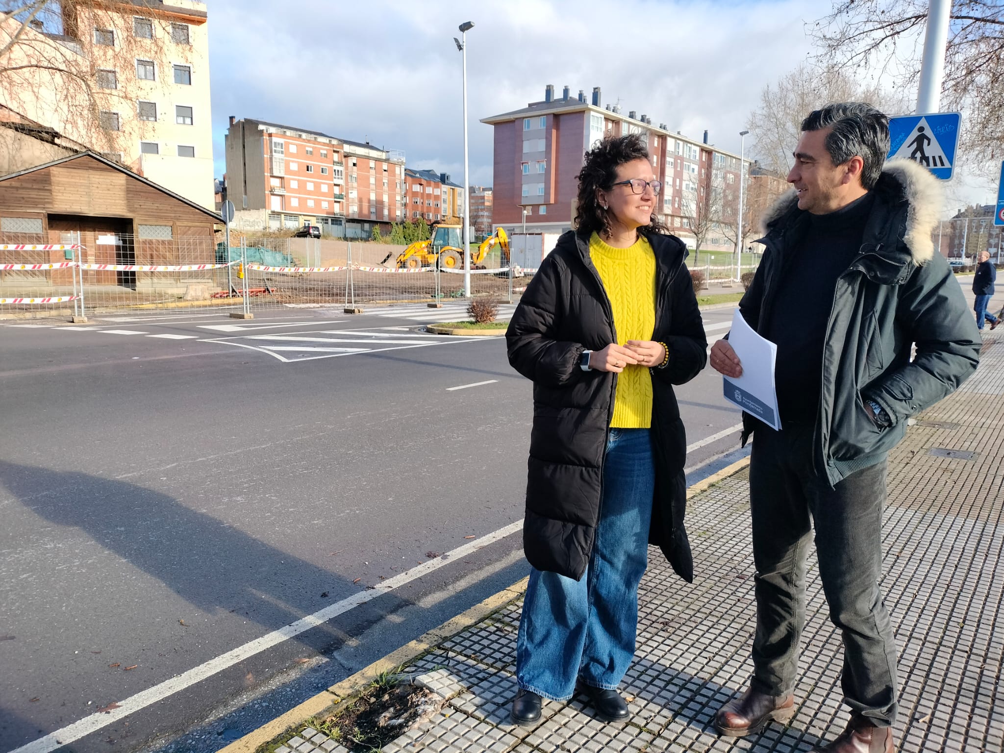 La concejala Lidia Coca en las obras de la avenida del Castillo