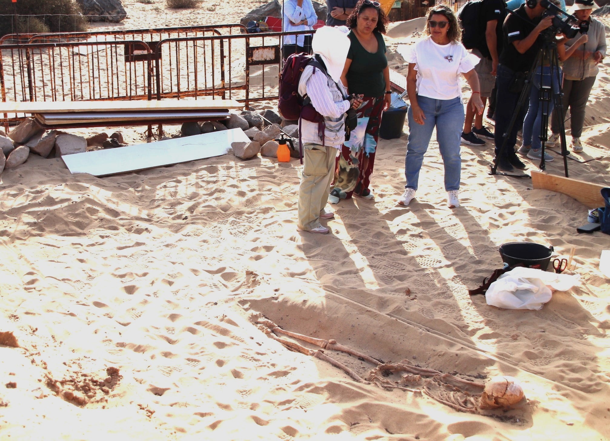 Restos oseos encontrados en el yacimiento de San Marcial del Rubicón en el sur de Lanzarote.