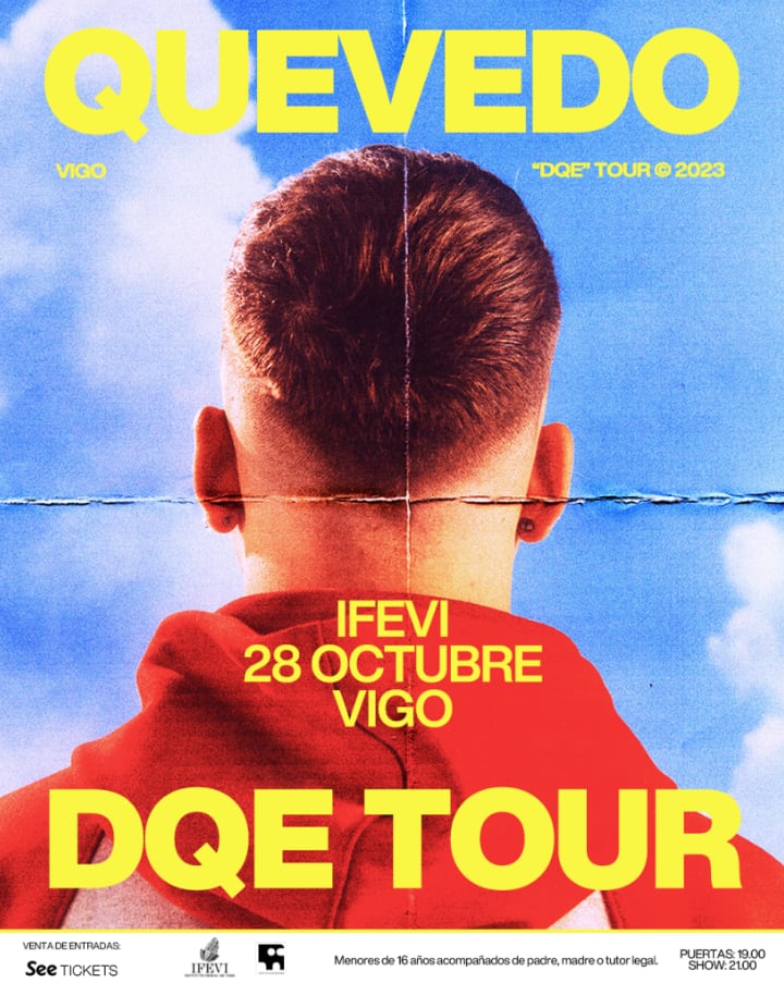 Cartel del concierto de Quevedo en el IFEVI el próximo 28 de octubre, con el DQE TOUR