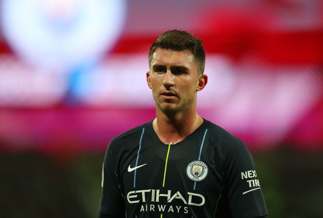 Aymeric Laporte durante un encuentro con el Manchester City