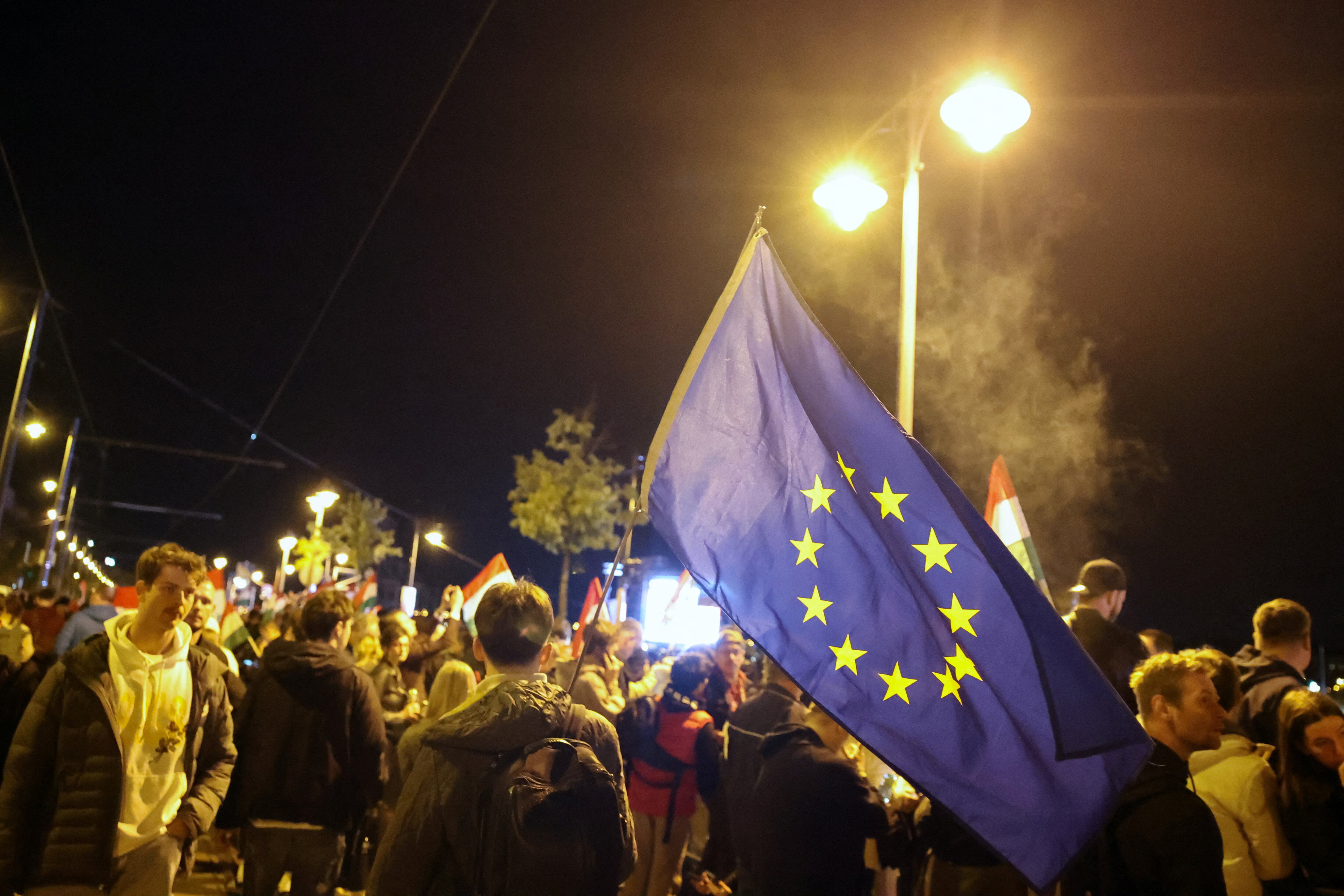 La Unión Europea celebra la derrota de Orbán: "Hungría ha elegido a Europa"REUTERS/Leonhard Foeger