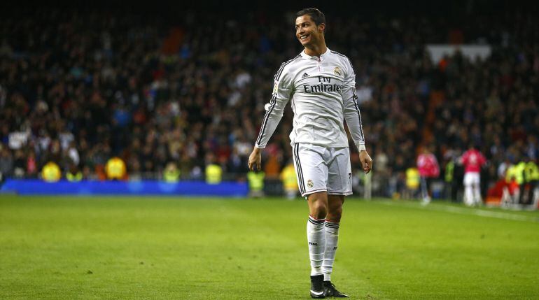 Cristiano celebra uno de sus goles ante el Celta