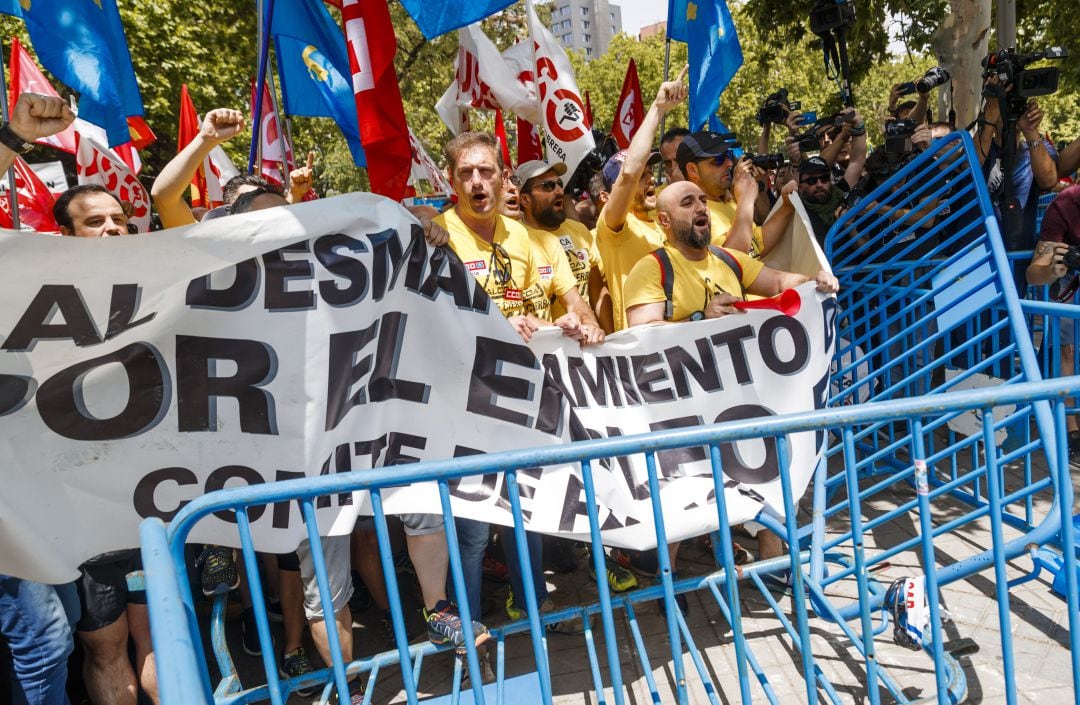 Protesta llevada a cabo el pasado 22 de enero en Madrid frente al ministerio de Industria.