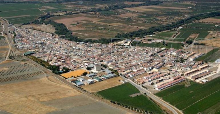 Vista aérea de Villanueva de la Reina.