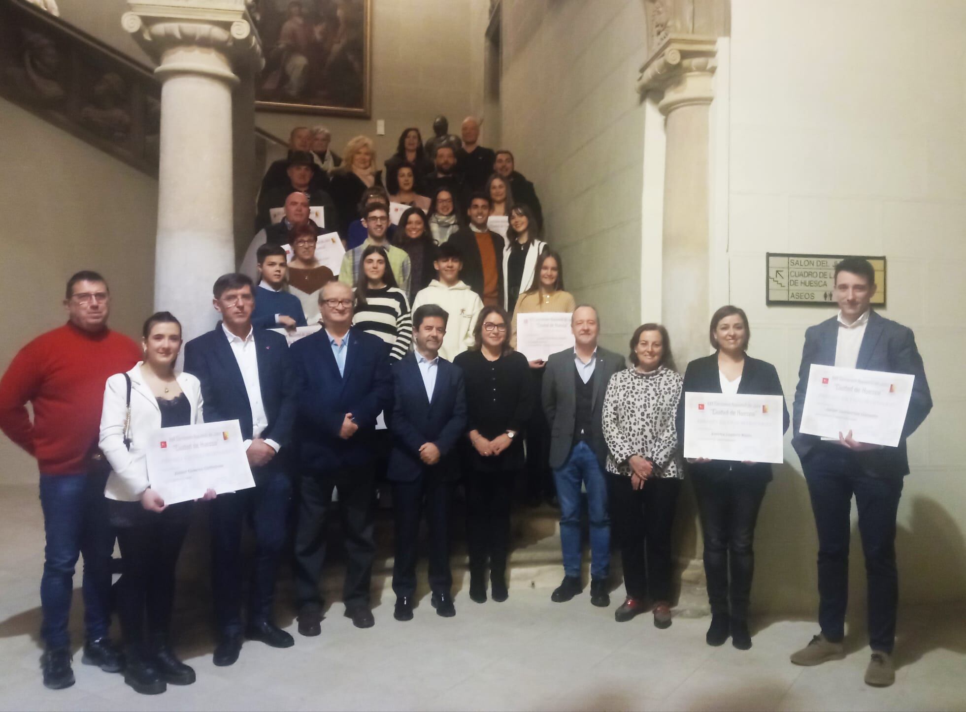 Recepción del Ayuntamiento de Huesca a los ganadores del certamen