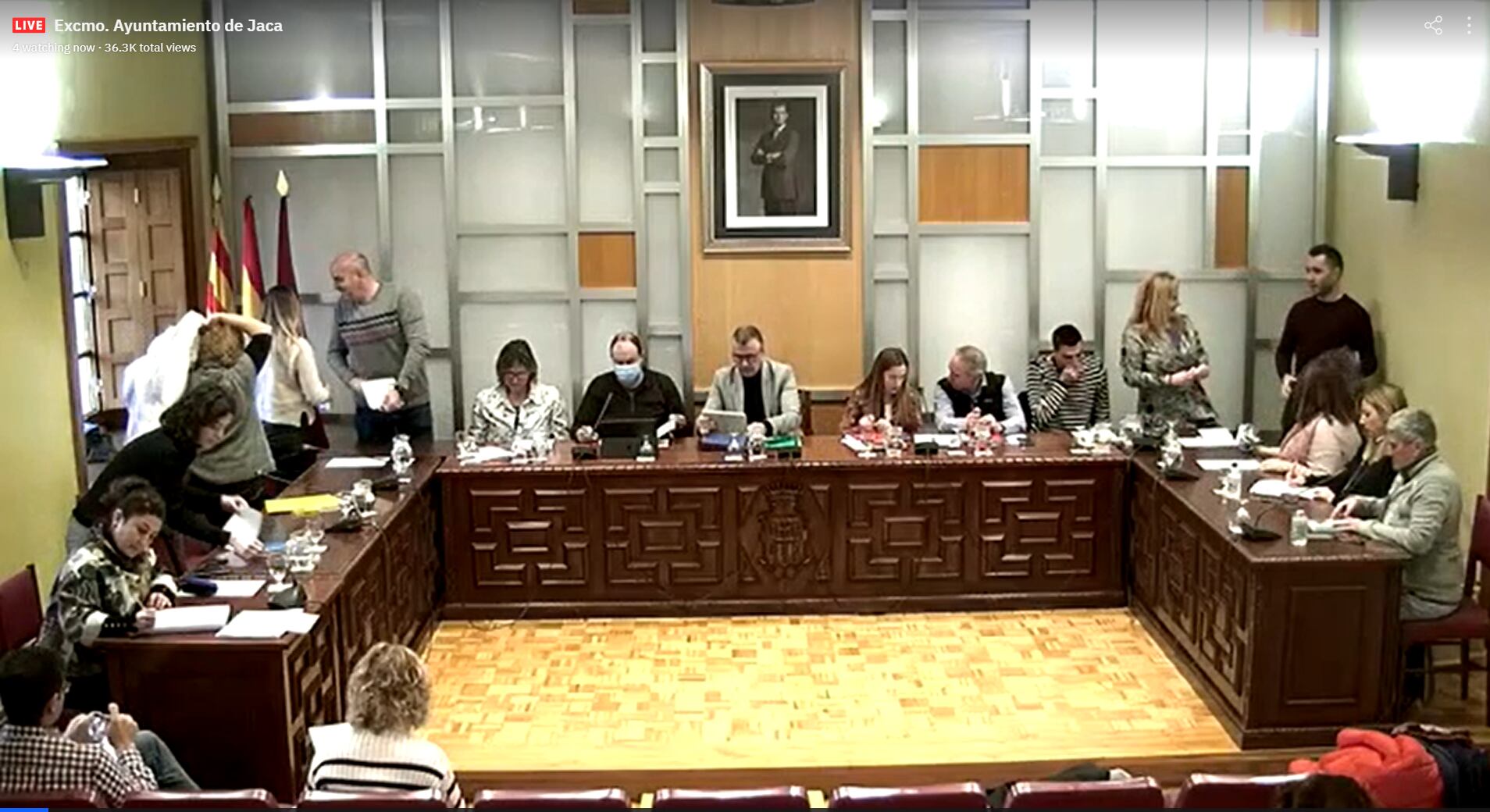 Momento del pleno extraordinario celebrado en el Ayuntamiento de Jaca este martes
